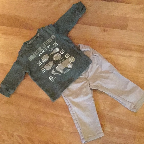 carter s & Old Navy Other - Carter’s long sleeve 3M/Old Navy pant 3-6M